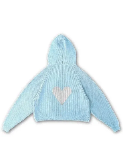 Vwoolo Premium Heart Hoodie Sky Blue