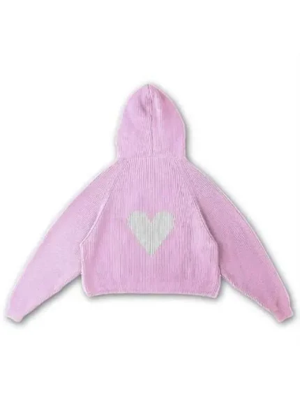 Vwoollo Oversized Knit Hoodie Pink